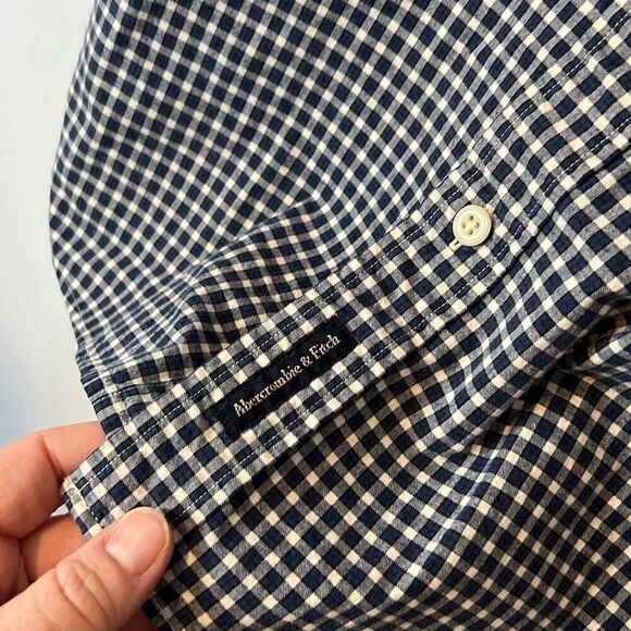 Abercrombie & Fitch Vintage Mens Casual Long sleeve Button Down Shirt Blue Large - Picture 3 of 8